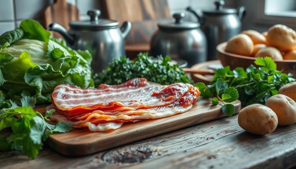 Traditional Irish Bacon and Cabbage Ingredients Traditional Irish Bacon and Cabbage Ingredients