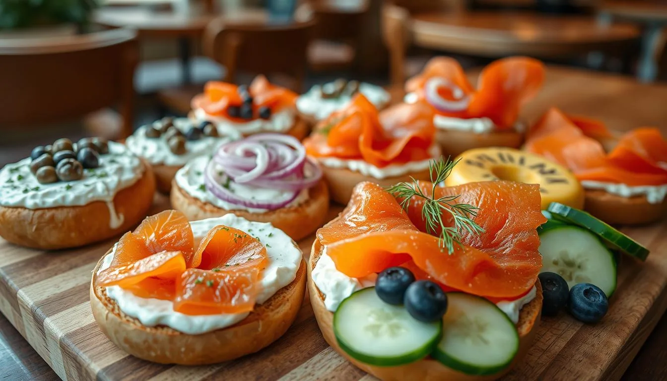 What goes well on a bagel with cream cheese?